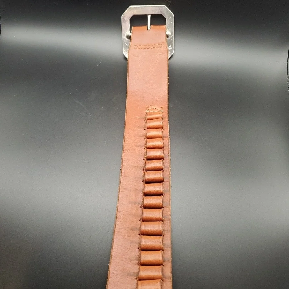 Vintage Hunter Medium 34 Brown Leather .22 Caliber Cartridge 25 Loops Ammo Belt